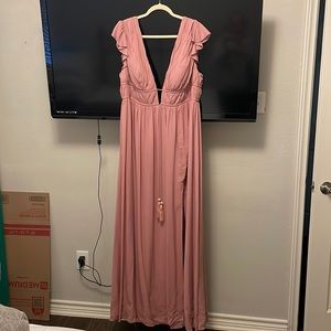 Azazie Muave/Pink maxi dress. Size 16.